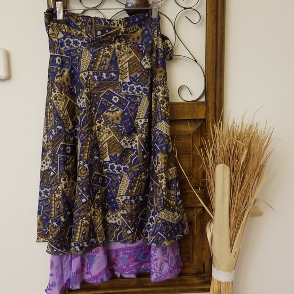 Boho Wrap Skirt, reversible - Picture 5 of 7